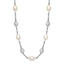 Cheryl Sterling Silver 36 Pearl CZ Necklace with Rhodium Polish
