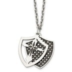 Moveable Shield Pendant Necklace in Stainless Steel
