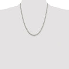 Sterling Silver Rhodium-plated 3.5mm Diamond-cut Rolo Chain