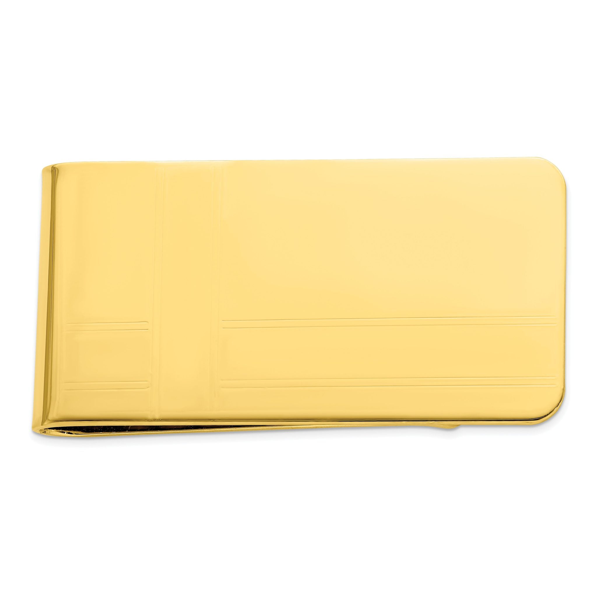 Gold-plated Kelly Waters Criss Cross Pattern Engraveable Money Clip Main image