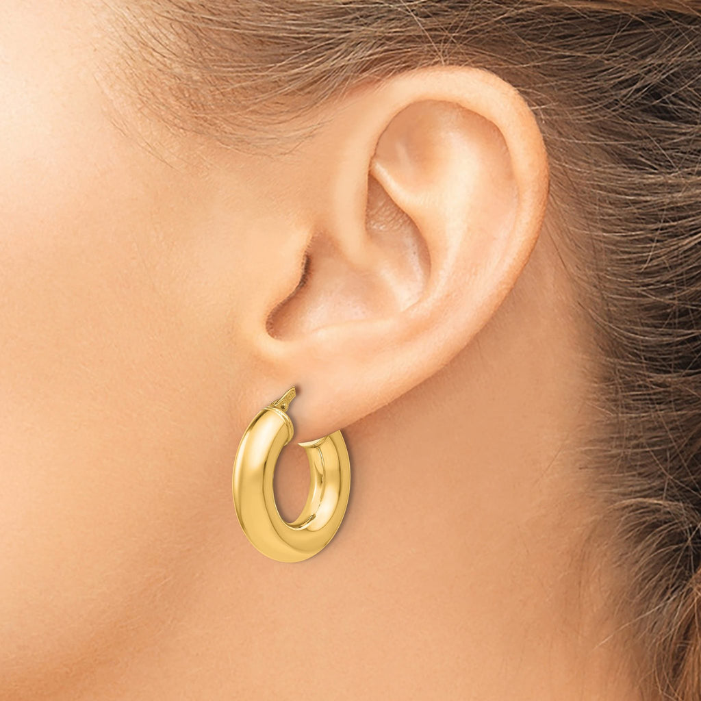 Sterling Silver Gold-Tone Polished Hoop Earrings