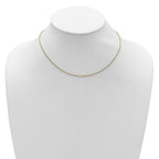 14k Yellow Gold 1.6mm Round Cable 1in+1in Adjustable Chain