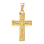 14K Gold Polished Crucifix Pendant with Textured Design Elegant & Solid
