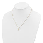 10K Tri-Color Gold Heart Garnet Necklace with Polished Elegant Finish