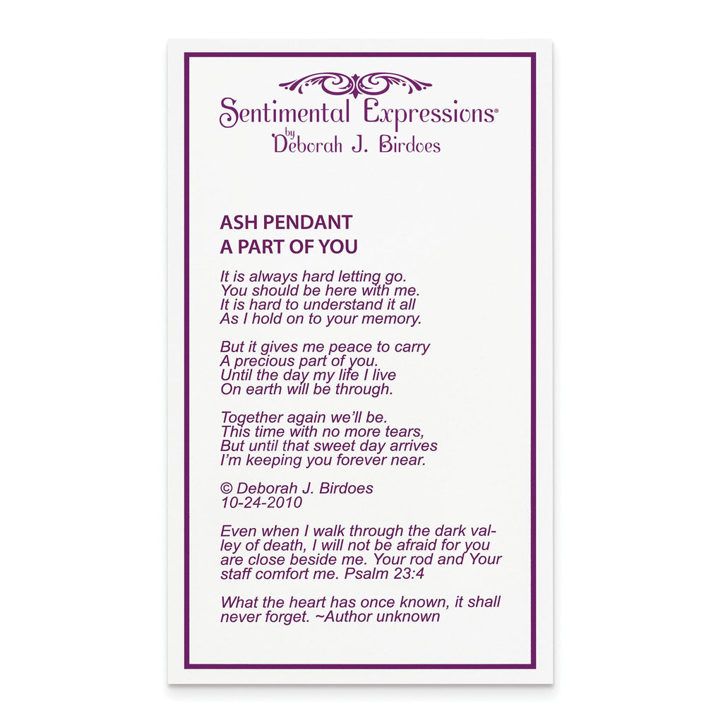 Sentimental Expressions Sterling Silver Rhodium-plated With Me Always Ash Holder 18 Inch Necklace