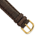 12mm Long Brown Genuine Lizard Leather with Gold-tone Buckle 7.75 inch Watch Band
