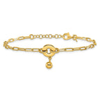 Sterling Silver Gold-plated with 1in ext. Circle Bracelet