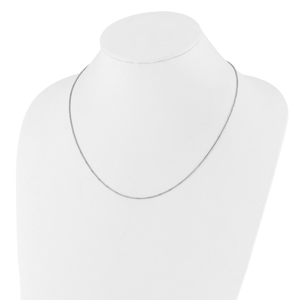 Sterling Silver Rhodium-plated Diamond-cut Adjustable Snake Chain