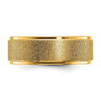 Laser-Cut Wedding Band in Titanium with Gold-Tone IP Center, 8mm