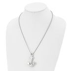 Anchor Pendant Necklace in Stainless Steel, 22"