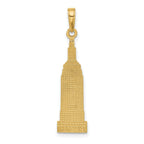14K Gold Empire State Building Pendant with Polished Textured Finish