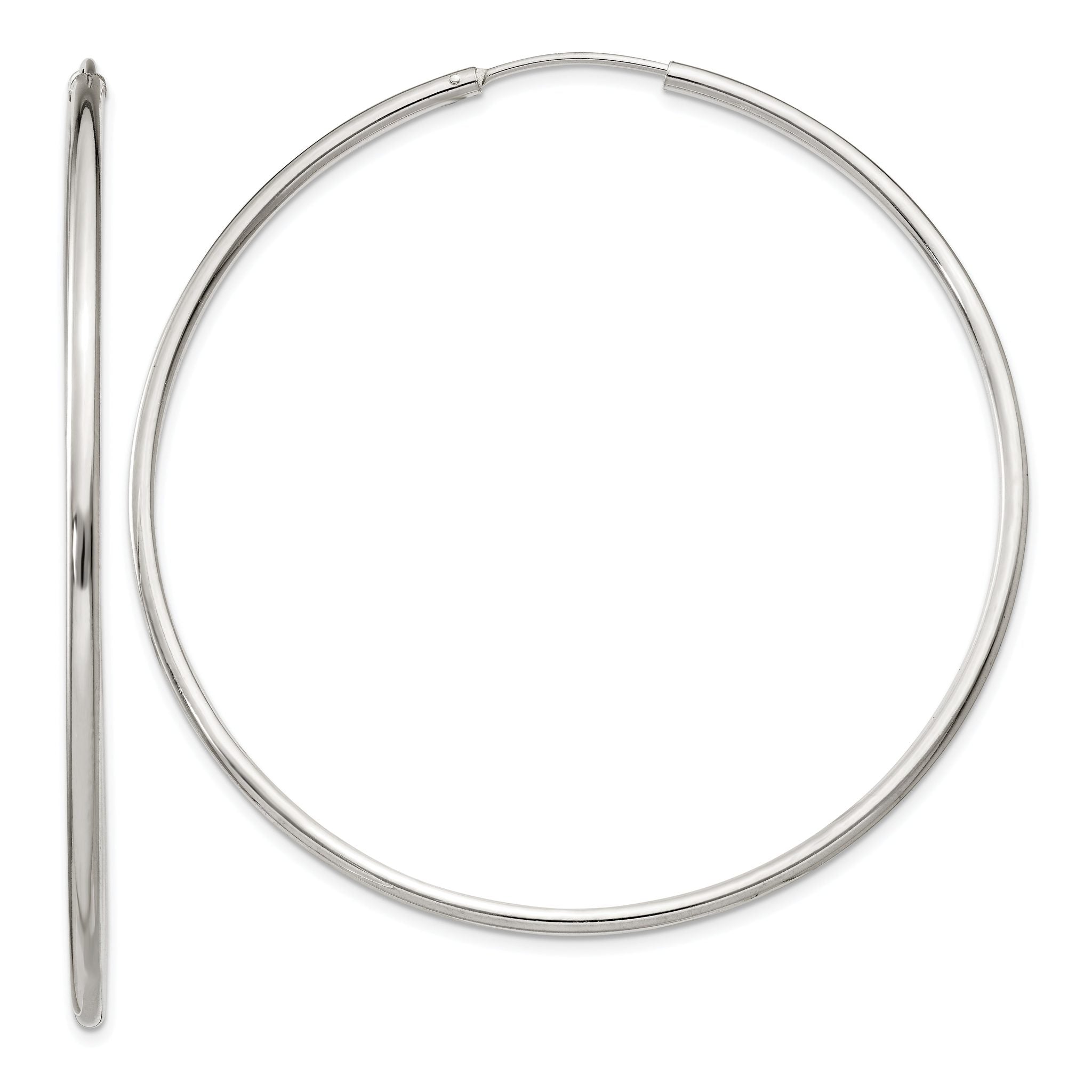 Sterling Silver 2x60mm Endless Hoop Earrings Main image