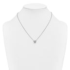 14k White Gold 1 1/2 carat Certified Lab Grown Diamond VS+ F+ Heart Complete 18 inch Bezel Set Solitaire Necklace
