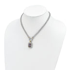 Sterling Silver Flash Gold-plated CZ Necklace