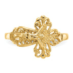 14K Diamond Cut Crucifix Ring