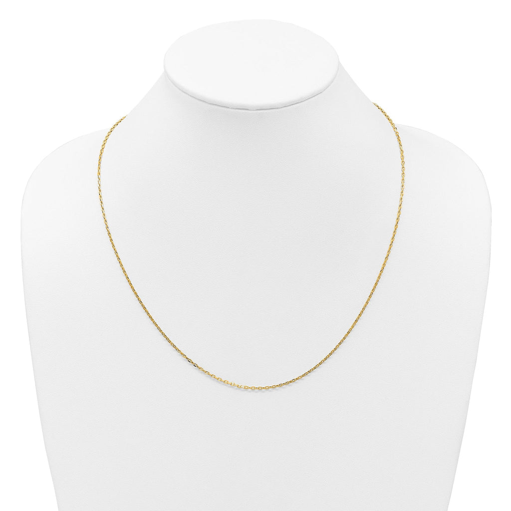 14 Karat Adjustable 1.65mm Semi-Solid Diamond-Cut Cable Chain