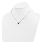 14k White Gold 1/2 carat Lab Grown Diamond VS/SI+ G+ and Created Sapphire Complete Three Stone 16 inch Necklace