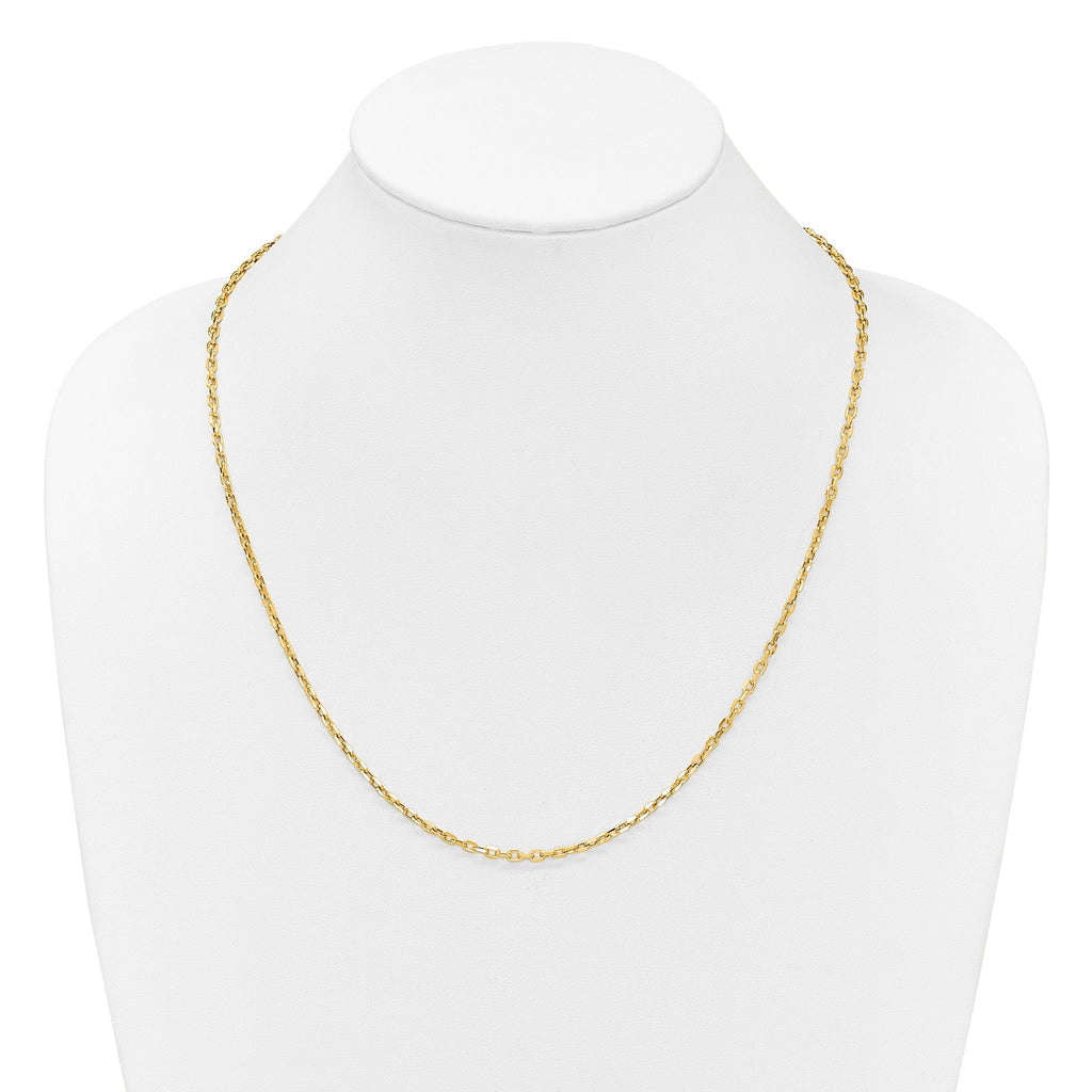 14K Adjustable 2.75mm Semi-Solid D/C Cable Chain