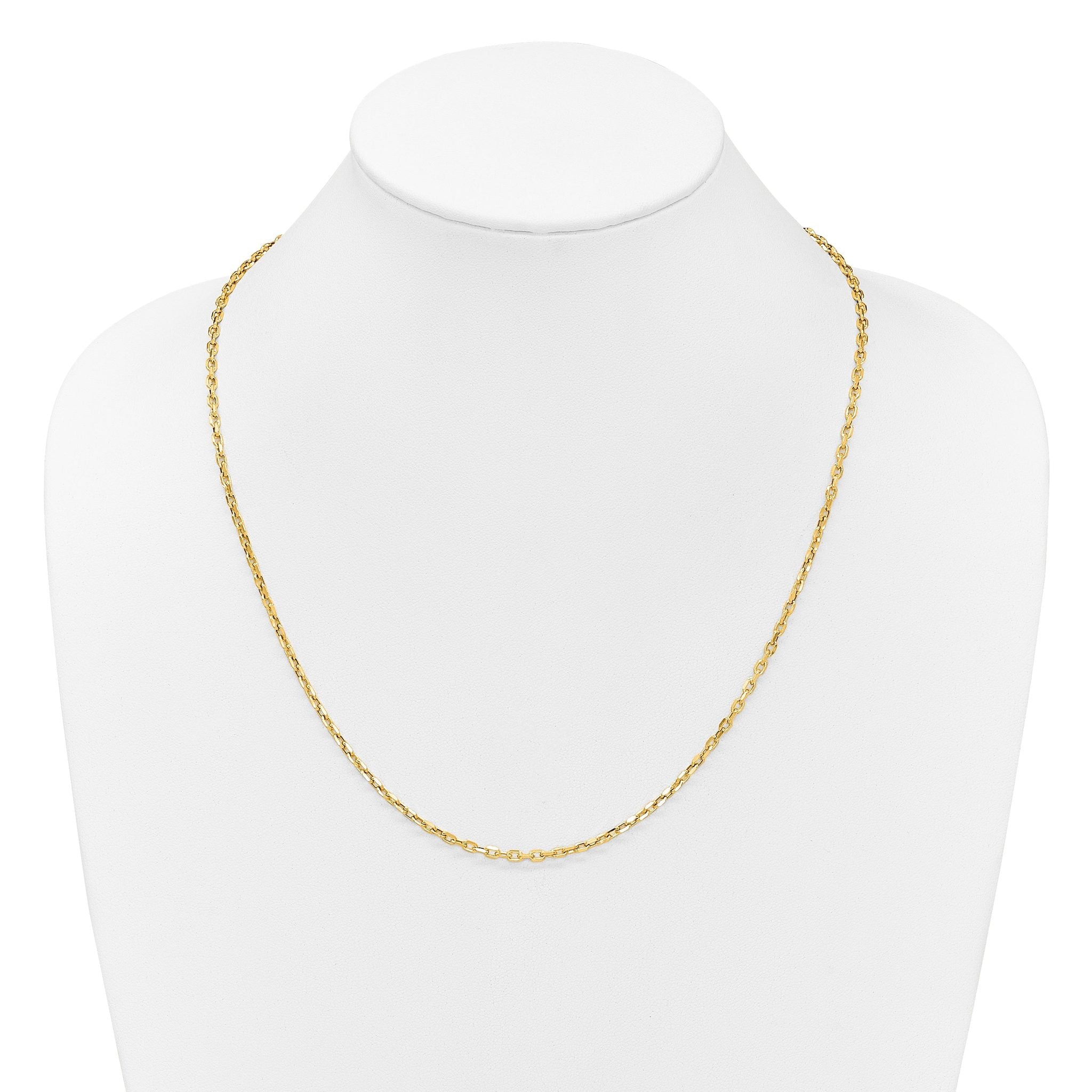 14K Adjustable 2.75mm Semi-Solid D/C Cable Chain