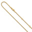 Sterling Silver Gold-plated 1.2mm Round Box 1in+1in Adj. Chain