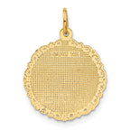 14K Gold Polished RN Nurse Disc Charm by Sophia Jewelers