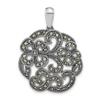 Sterling Silver Marcasite w/Flowers Pendant
