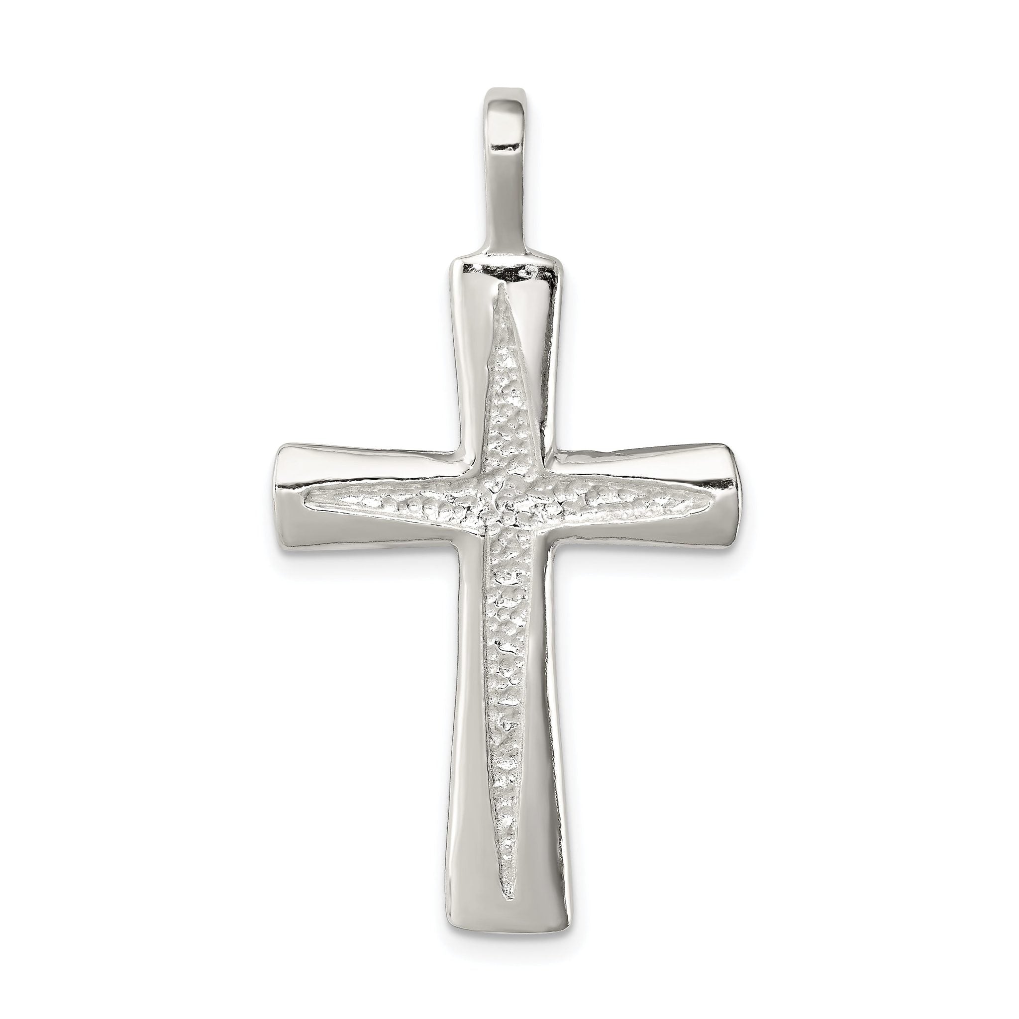 Sterling Silver 925 Cross Pendant with Polished Finish and Anti-Tarnish Coating