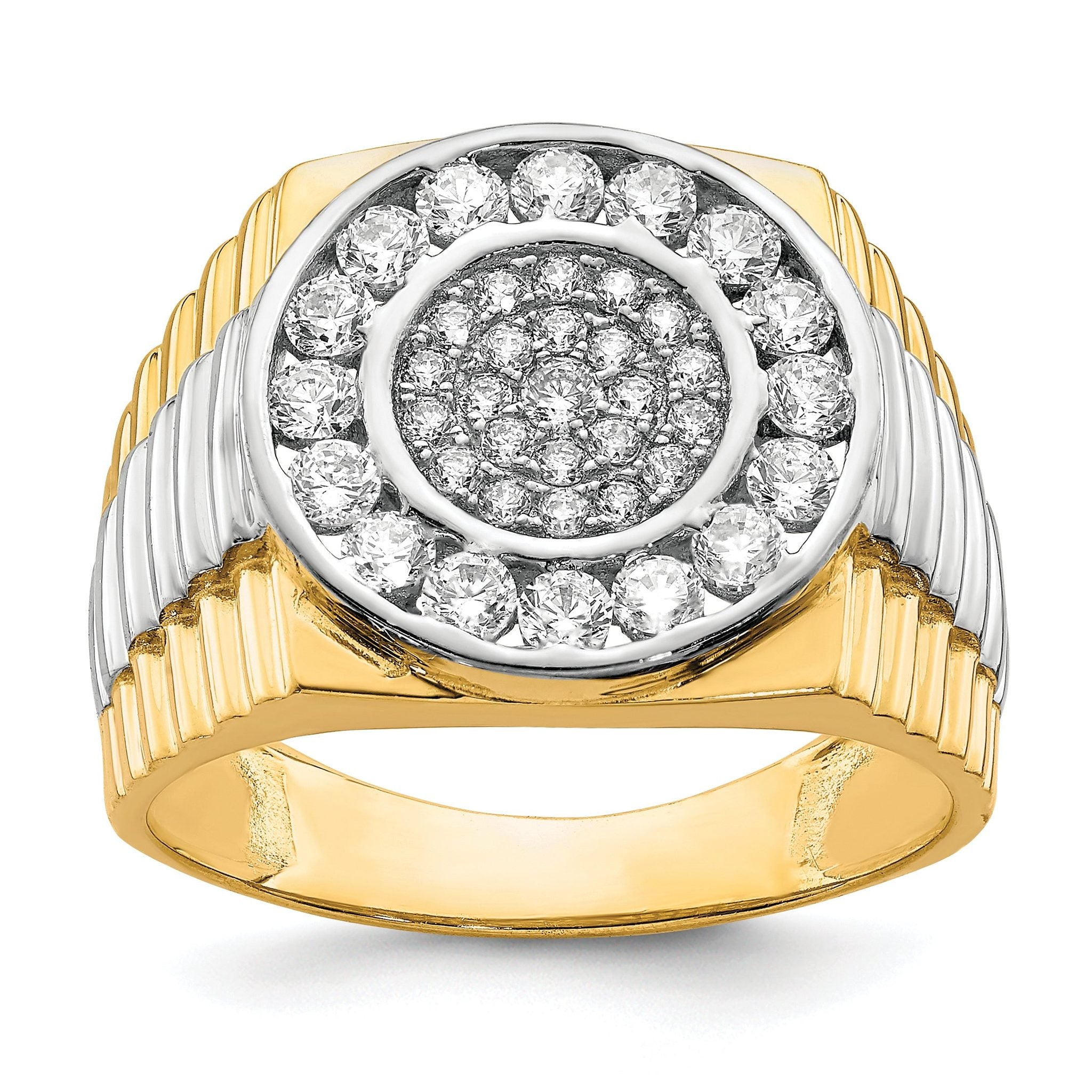 10K WithRhodium CZ Mens Ring Main image