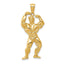 14K Gold Polished Weightlifter Pendant for Men  Bold & Athletic Design