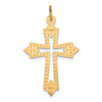 10K Yellow Gold Cross Charm with Polished Finish Solid Design