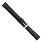 Extra-Long Smooth Leather Watch Band in Black, 18mm