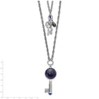 Two-Strand Three Key Pendant Necklace in Silver-Tone
