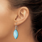 Blue Mother of Pearl Marquise Dangle Earrings in Sterling Silver