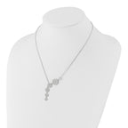 Sterling Shimmer Sterling Silver Rhodium-plated CZ 178 Stone 16 inch with 2 inch extender Circle Drop Necklace