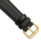 Black Lizard-Grain Leather Watch Band, 20mm