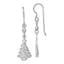 Sterling Silver 925 Christmas Tree Dangle Earrings with Rhodium Finish