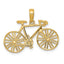 14K Gold Polished Bicycle Charm for Men  Solid Cast Design