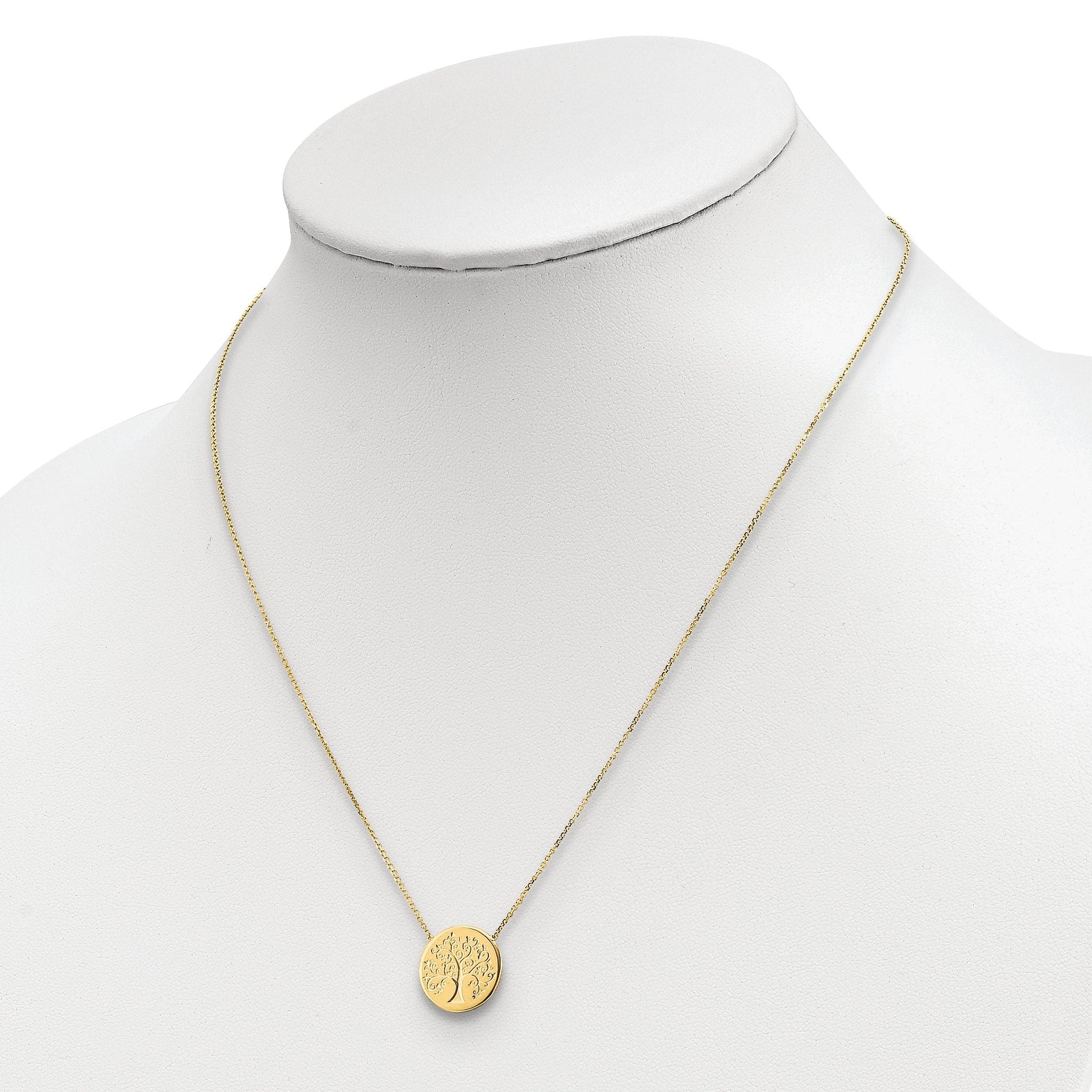 14k Polished Tree of Life Necklace