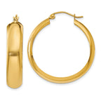 14K Gold Polished Hoop Earrings for Women by Sophia Jewelers