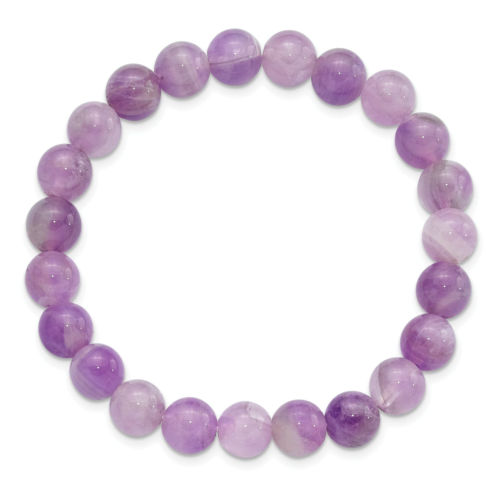 Amethyst 8.50mm Beaded Stretch Bracelet Secondary image