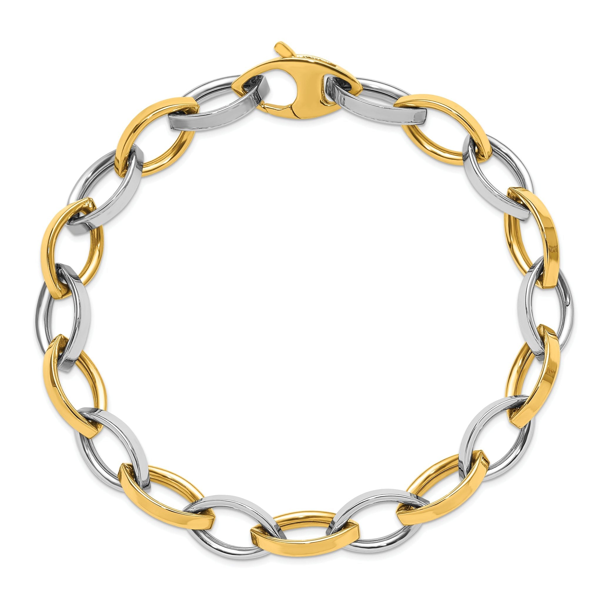 14K Two-Tone Polished Link Bracelet