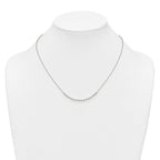 Sterling Silver Polished Center Beaded 18 Inch Necklace