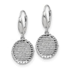SS RH-plated Polished D/C Open Center Leverback Earrings
