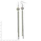 Stainless Steel Polished & Laser Design Drop Dangle Earrings for Women