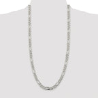 Sterling Silver Rhodium-plated 8mm PavÃ¢Â€Âš Flat Figaro Chain