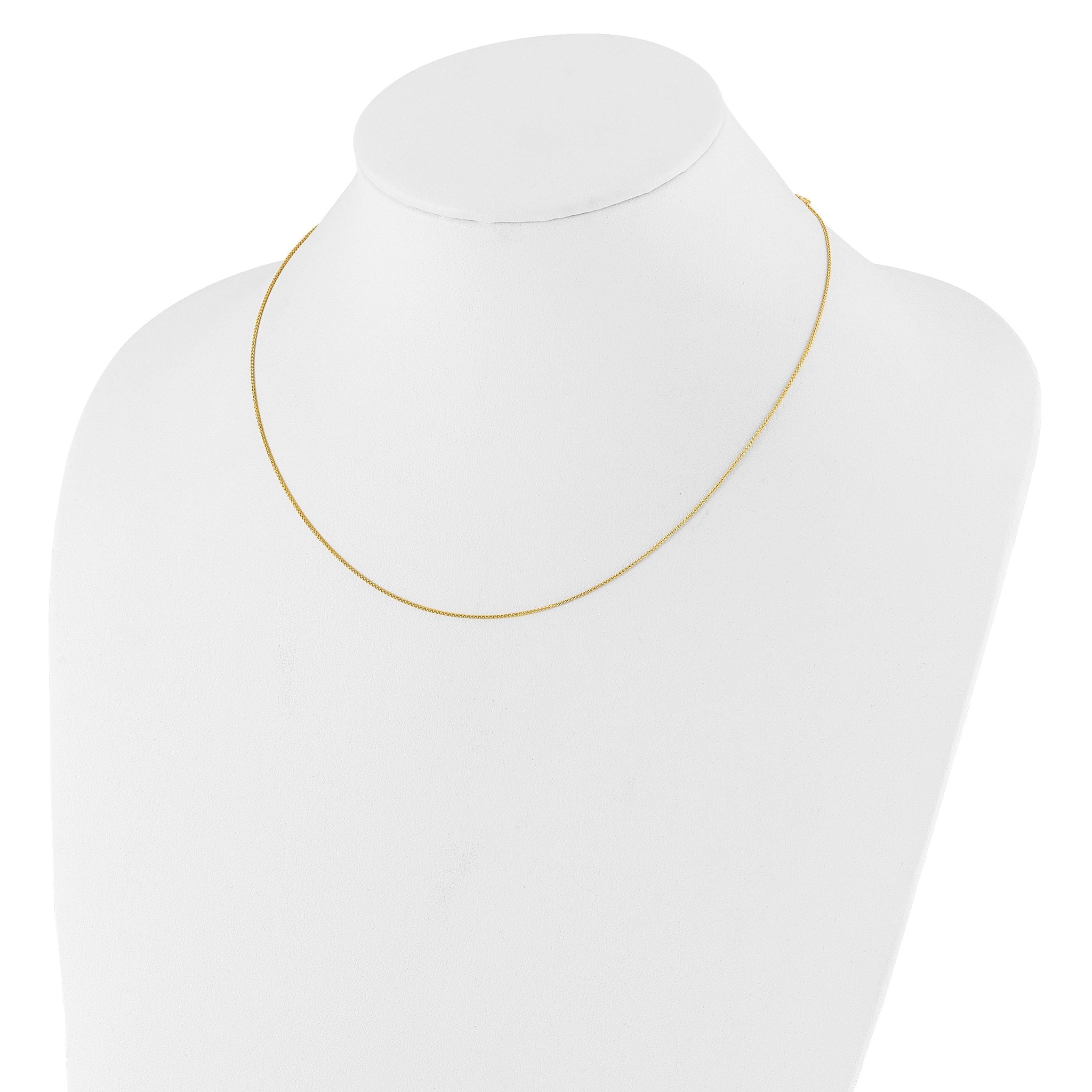 14K .8mm Baby Spiga 1in+1in Adjustable Chain