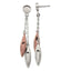 Stainless Steel Brown Polished Drop Dangle Earrings for Women