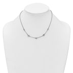 Sterling Silver Rhodium-plated Polished Five Puffed Hearts 16 inch with 2 inch Extender Necklace