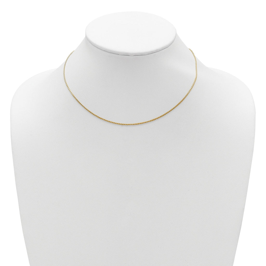 Sterling Silver Gold-plated 1mm D/C Spiga 1in+1in Adjustable Chain