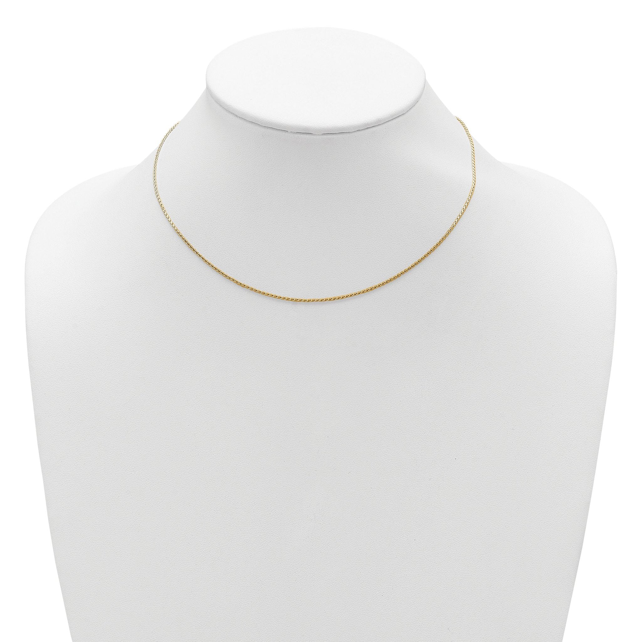Sterling Silver Gold-plated 1mm D/C Spiga 1in+1in Adjustable Chain